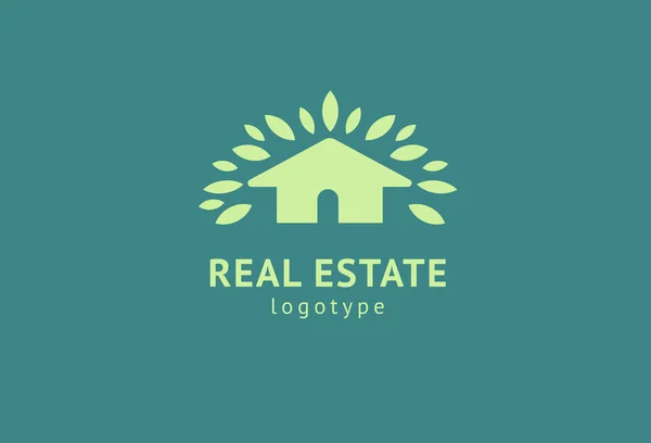 Abstract real estate agent logo icon vector design. Rent, sale of real estate vector logo, House cleaning, home security, real estate auction, grass cutting. Vector building logo concept. — Stock Vector