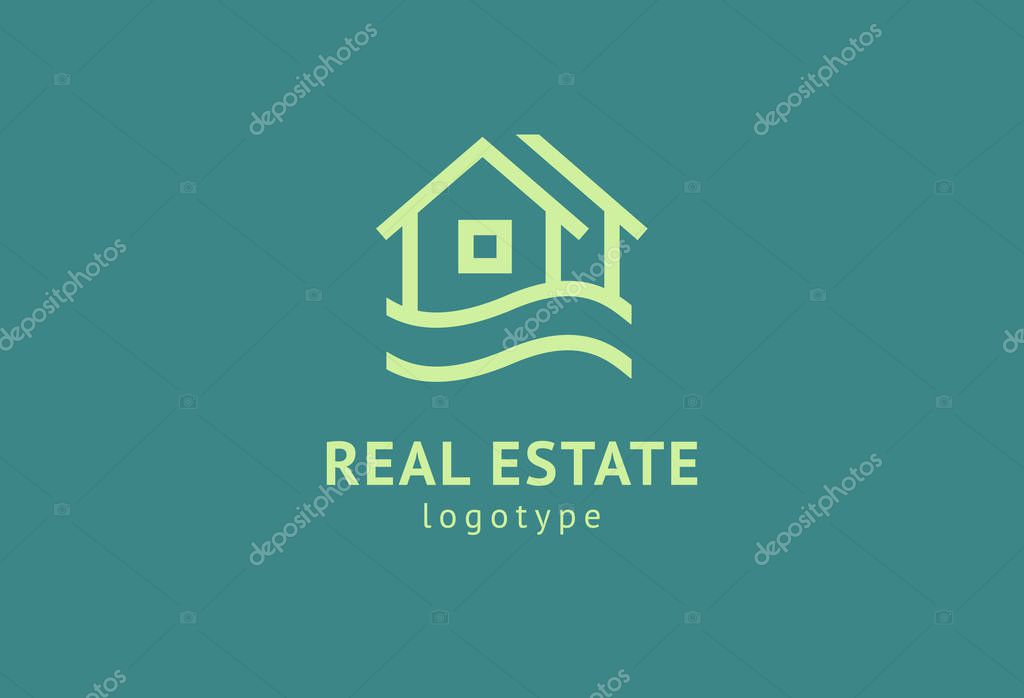 Abstract real estate agent logo icon vector design. Rent, sale of real estate vector logo, House cleaning, home security, real estate auction. Vector building logo concept
