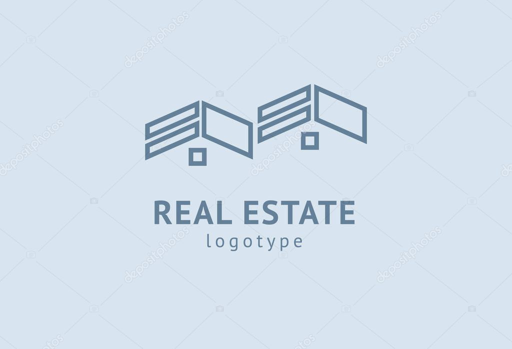 Abstract real estate agent logo icon vector design. Rent, sale of real estate vector logo, House cleaning, home security, real estate auction. Vector building logo concept
