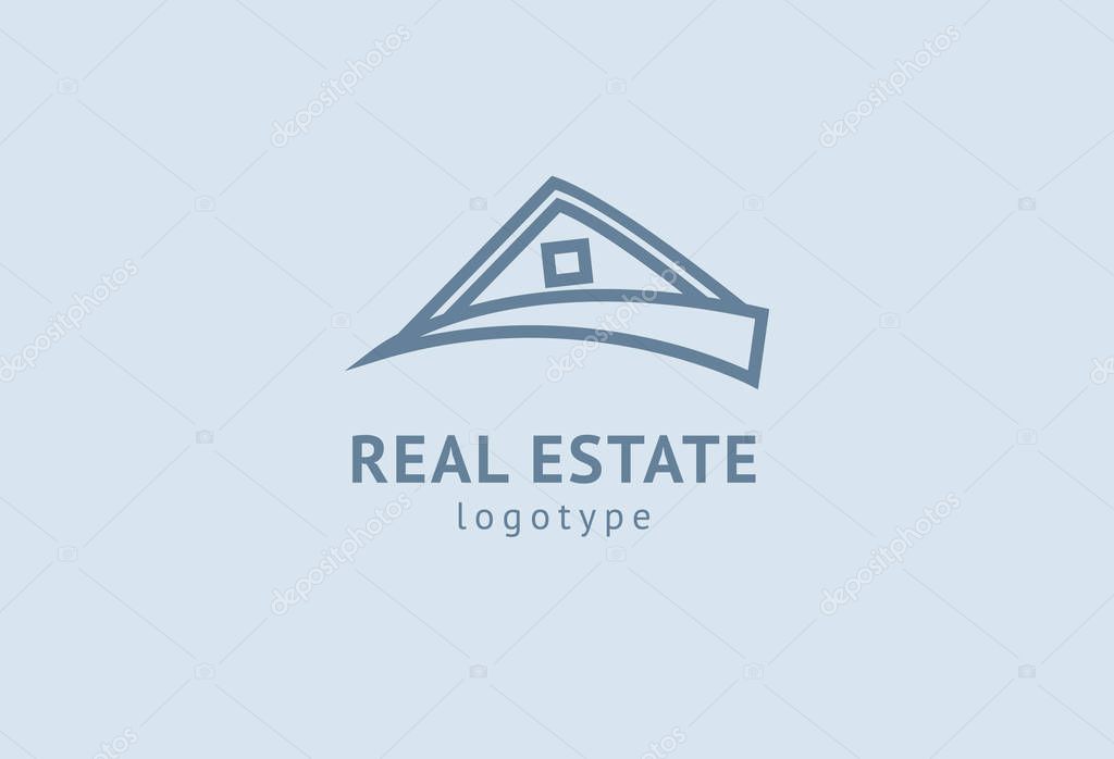 Abstract real estate agent logo icon vector design. Rent, sale of real estate vector logo, House cleaning, home security, real estate auction. Vector building logo concept