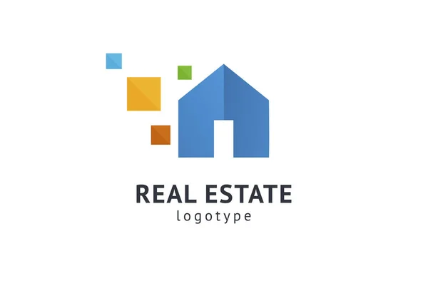 Abstract real estate agent logo icon vector design. Rent, sale of real estate vector logo, House cleaning, home security, real estate auction. Vector building logo concept. — Stock Vector