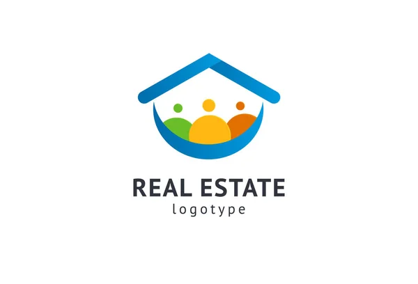 Abstract real estate agent logo icon vector design. Rent, sale of real estate vector logo, House cleaning, home security, real estate auction. Vector building logo concept. — Stock Vector