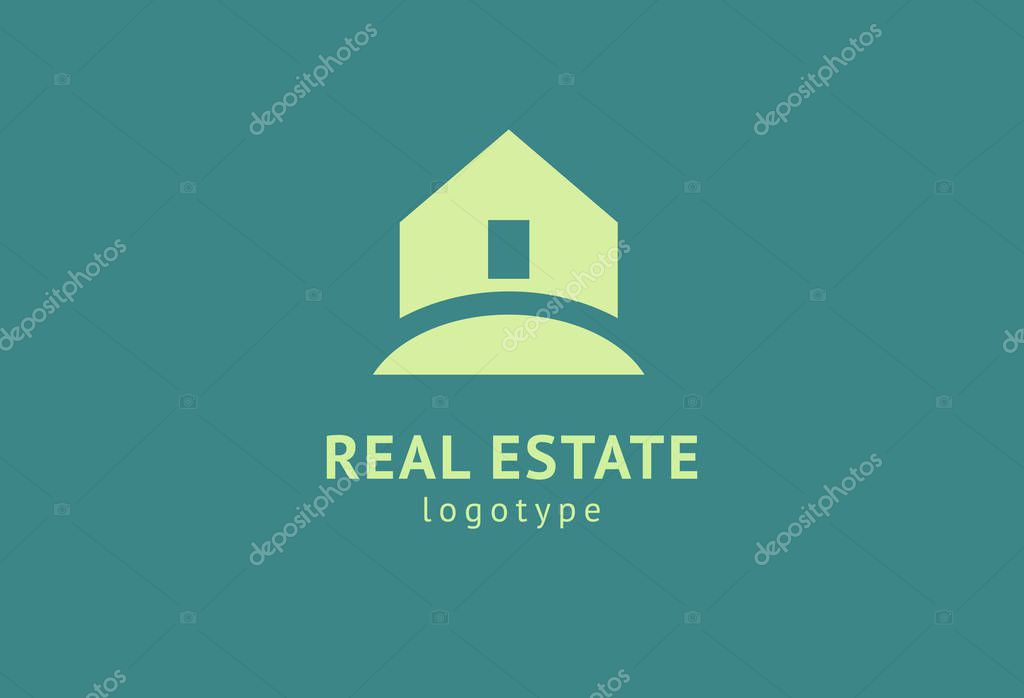 Abstract real estate agent logo icon vector design. Rent, sale of real estate vector logo, House cleaning, home security, real estate auction. Vector building logo concept