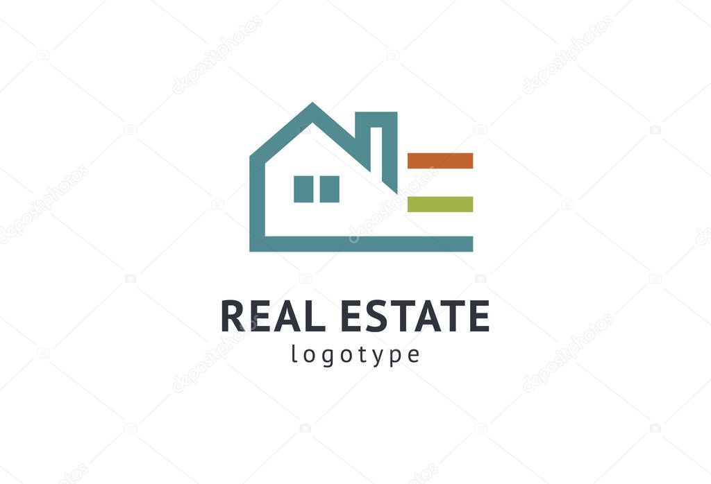 Abstract real estate agent logo icon vector design. Rent, sale of real estate vector logo, House cleaning, home security, real estate auction. Vector building logo concept