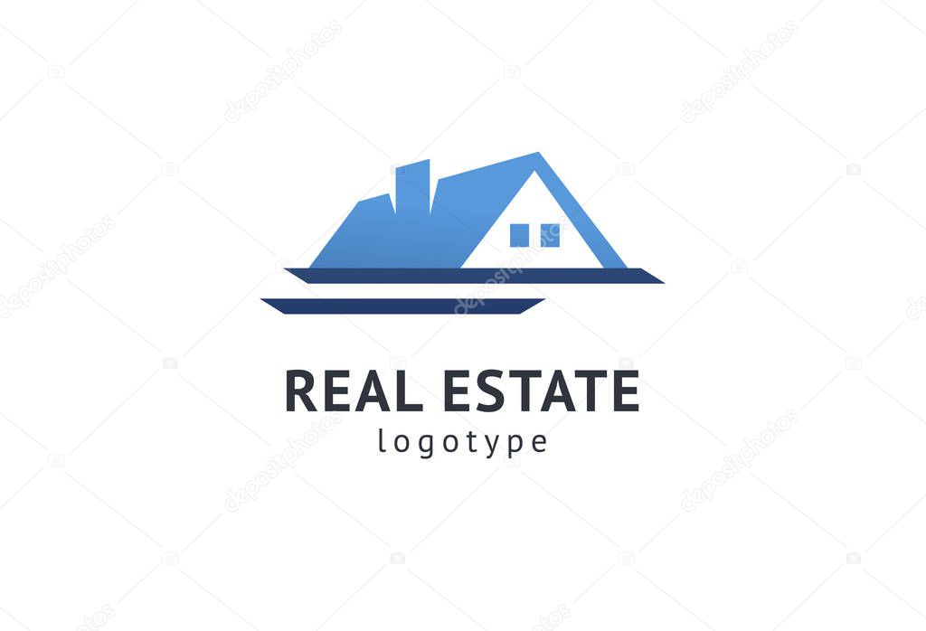 Abstract real estate agent logo icon vector design. Rent, sale of real estate vector logo, House cleaning, home security, real estate auction. Vector building logo concept.