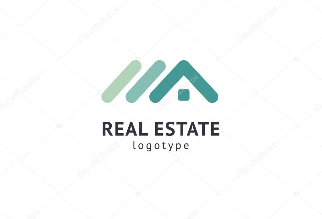 Abstract real estate agent logo icon vector design. Rent, sale of real estate vector logo, House cleaning, home security, real estate auction. Vector building logo concept