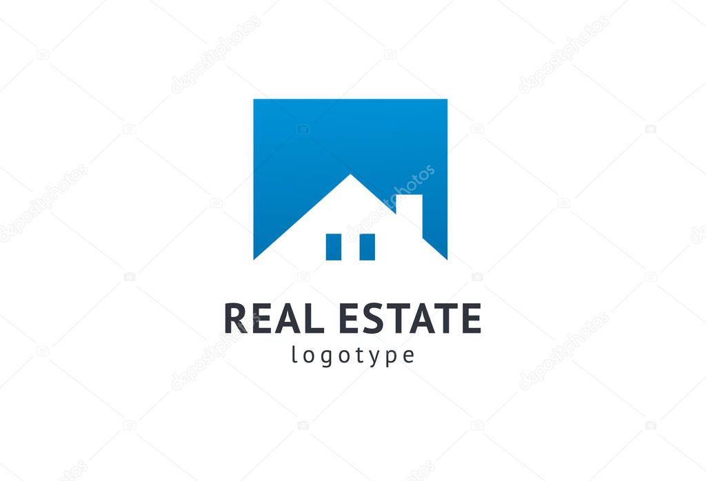 Abstract real estate agent logo icon vector design. Rent, sale of real estate vector logo, House cleaning, home security, real estate auction. Vector building logo concept.