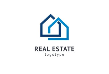 Soyut emlakçı logosu vektör tasarımı. Kira, emlak vektör logosu satışı, ev temizliği, ev güvenliği, emlak müzayedesi. Vektör oluşturma logosu kavramı.