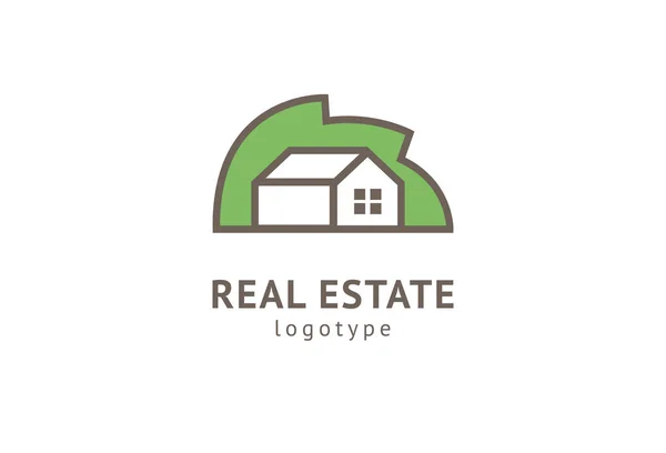 Abstract real estate agent logo icon vector design. Rent, sale of real estate vector logo, House cleaning, home security, real estate auction, grass cutting. Vector building logo concept. — Stock Vector