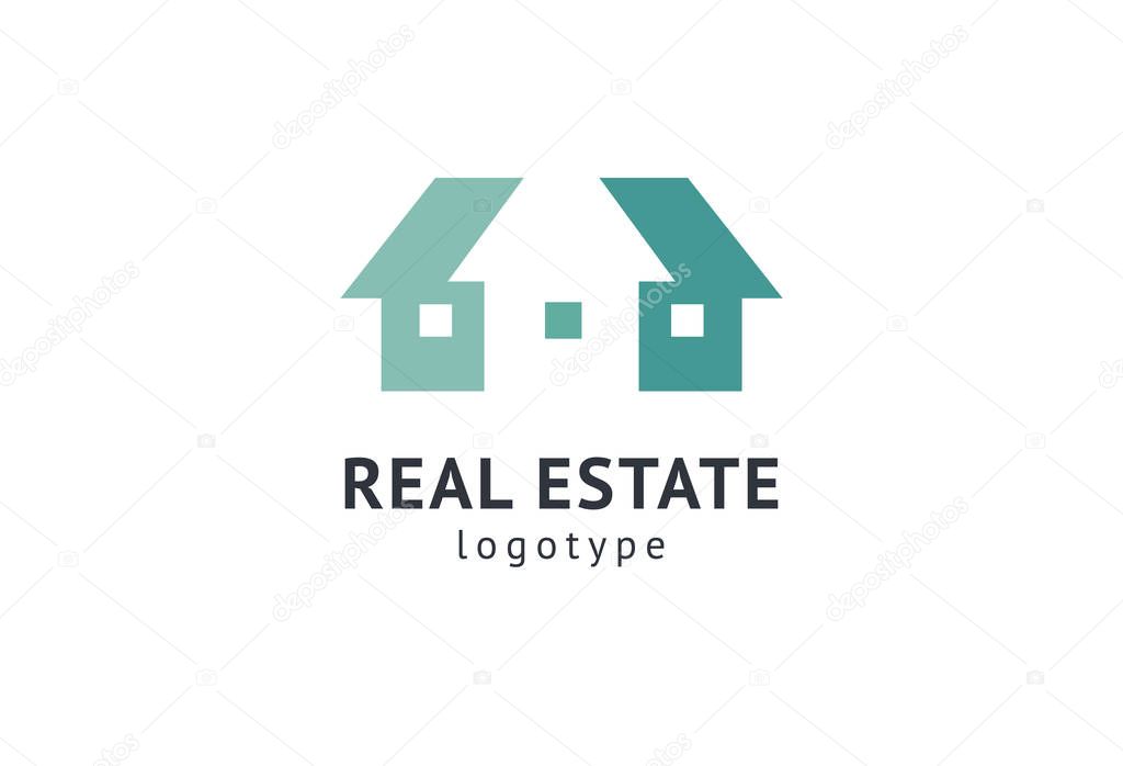 Abstract real estate agent logo icon vector design. Rent, sale of real estate vector logo, House cleaning, home security, real estate auction. Vector building logo concept