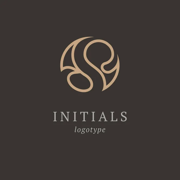 S harfi vektör logosu. Klasik Insignia ve Logotype. İş işareti, kimlik, etiket, rozet baş harfleri. Monogram tasarım elementleri, zarif şablon. Kaligrafik zarif logo tasarımı.