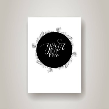 Modern hat stilinde elle çizilmiş harfler. Dekoratif tüyleri ile Boho sanat baskı. Davet, tebrik kartı, teklif ve daha fazlası için mükemmel.