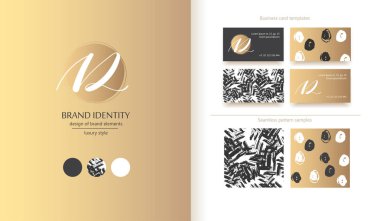 Yaratıcı monogram - el çizilmiş kaligrafi işareti. Logo olarak kullanılabilir. D, N, R, Md veya Mr ve Nr harfleri kombinasyonu ve ayrıca 12 veya N2. Vektör çizimi.