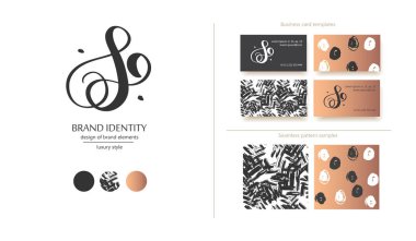 Yaratıcı el çizilmiş monogram kaligrafi. Logo. Vektör çizimi.