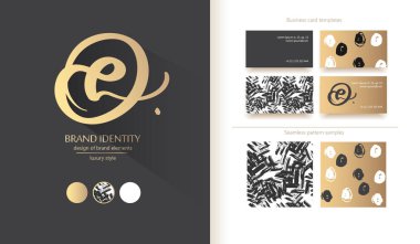 Yaratıcı el çizilmiş monogram kaligrafi. Logo, harf kombinasyonu