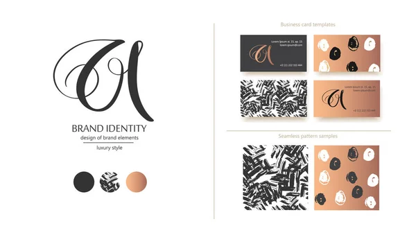 Logo Combinación Letras Identidad Marca Empresa Caligrafía Dibujada Mano Marca — Vector de stock