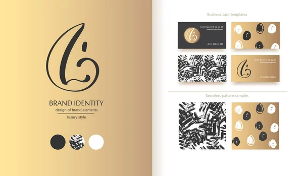 Logo Combinación Letras Identidad Marca Empresa Logotipo Caligráfico Dibujado Mano — Vector de stock
