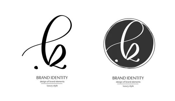 Mão Criativa Caligrafia Monograma Desenhado Identidade Marca Logotipo Minúsculo Combinação — Vetor de Stock