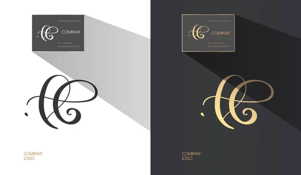 Caligrafía Monograma Dibujada Mano Creativa Identidad Marca Logotipo Combinación Letras Ilustración De Stock