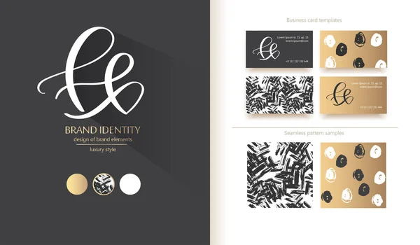 Creative Handritade Monogram Kalligrafi Logo Typ Företagets Varumärkesidentitet Vektor Illustration Vektorgrafik