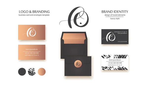 Mão Criativa Caligrafia Monograma Desenhado Identidade Marca Logotipo Cartões Elementos Gráficos Vetores