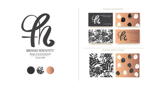 Creative Handritade Monogram Kalligrafi Logo Typ Bokstavskombination Stockvektor