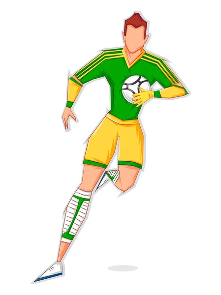 Jugador de fútbol jugando torneo de fútbol — Vector de stock