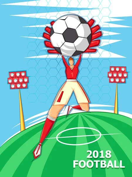 Joueur de football jouant tournoi de football — Image vectorielle