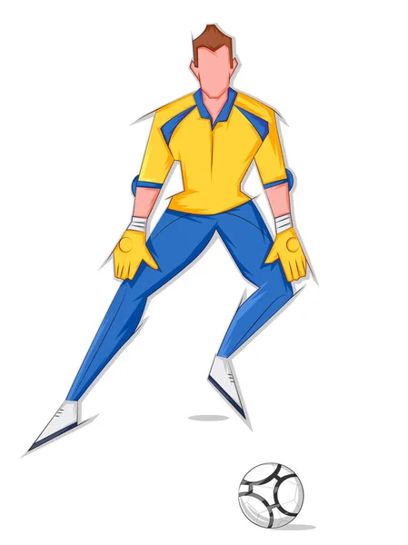 Jugador de fútbol jugando torneo de fútbol — Vector de stock