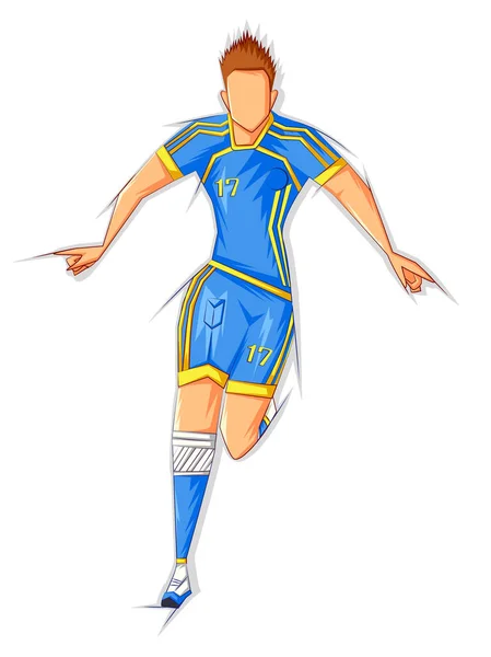 Jugador de fútbol jugando torneo de fútbol — Vector de stock