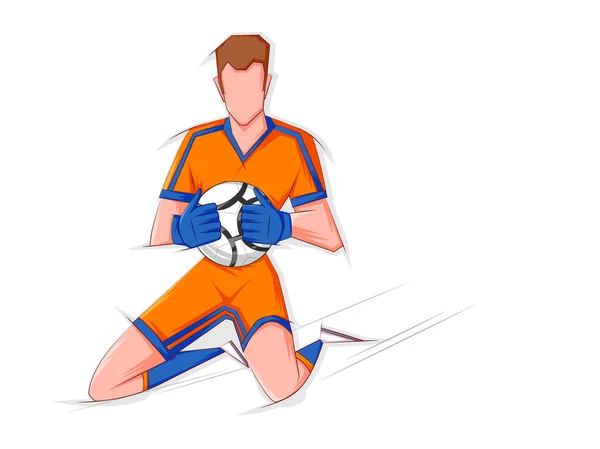 Conception Vectorielle Joueur Football Jouant Tournoi Football — Image vectorielle