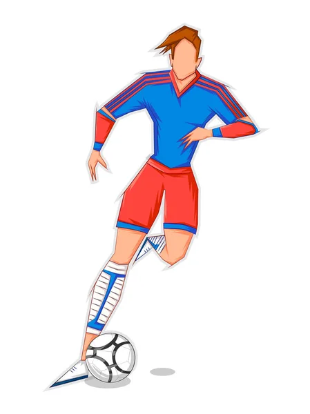 Jogador de futebol jogando torneio de futebol — Vetor de Stock