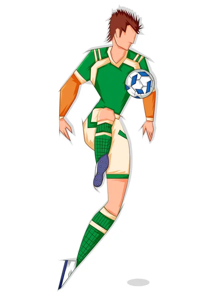 Jugador de fútbol jugando torneo de fútbol — Vector de stock