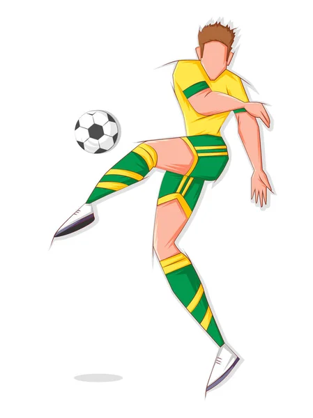 Joueur de football jouant tournoi de football — Image vectorielle