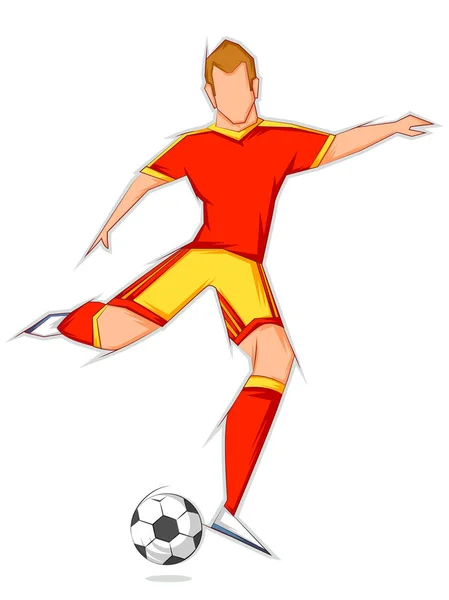 Jugador de fútbol jugando torneo de fútbol — Vector de stock