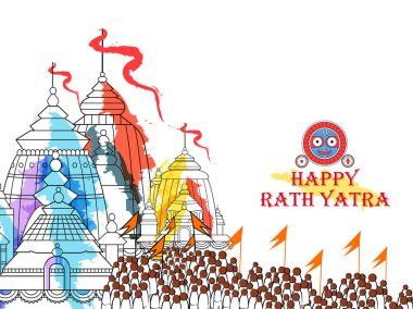 Ratha Yatra of Lord Jagannath, Balabhadra and Subhadra on Chariot clipart