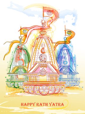 Lord Jagannath, Balabhadra ve Subhadra 'dan Ratha Yatra at arabasında