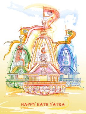 Ratha Yatra of Lord Jagannath, Balabhadra and Subhadra on Chariot clipart