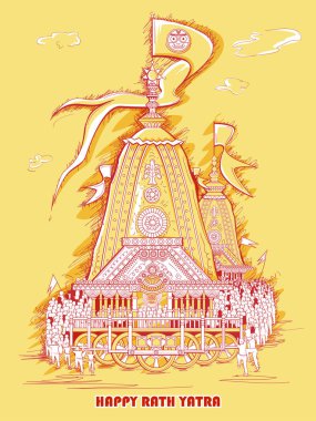 Ratha Yatra of Lord Jagannath, Balabhadra and Subhadra on Chariot clipart