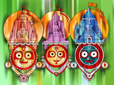 Lord Jagannath, Balabhadra ve Subhadra 'dan Ratha Yatra at arabasında