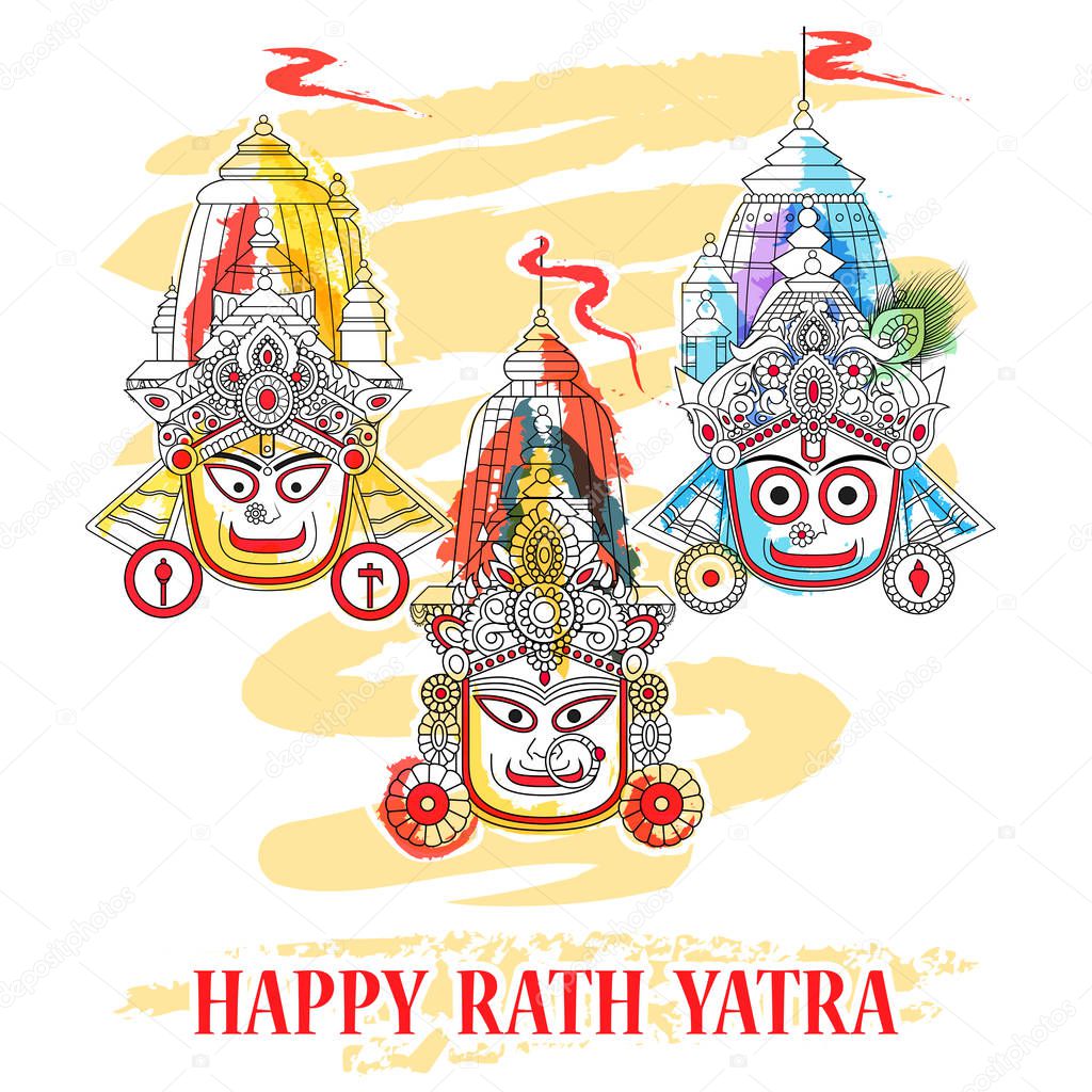 Ratha Yatra of Lord Jagannath, Balabhadra and Subhadra on Chariot