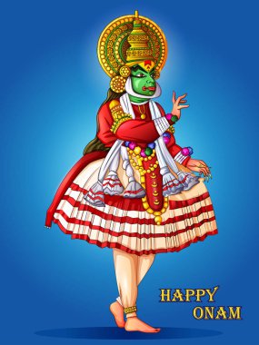 Mutlu Onam festival arka plan Kerala Hint sanat tarzı vektör tasarımı