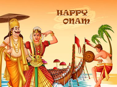 Mutlu Onam festival arka plan Kerala Hint sanat tarzı