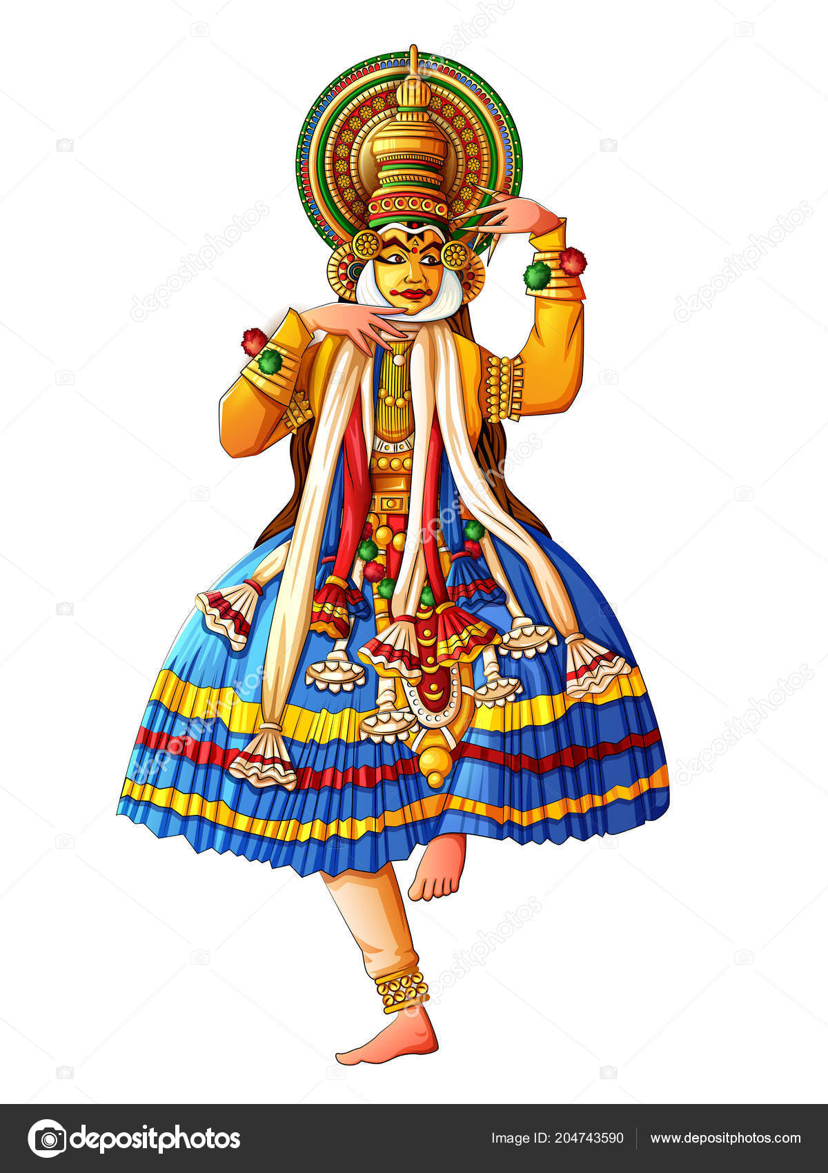 man performing kathakali classical dance of kerala india stock vector c premiumstock 204743590 https depositphotos com 204743590 stock illustration man performing kathakali classical dance html