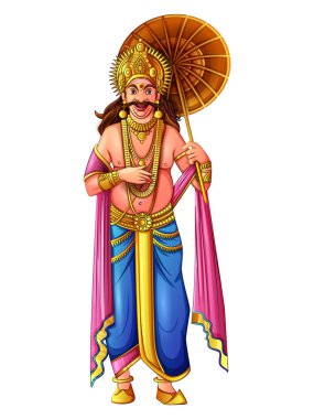 Kral Mahabali Güney Hindistan Onam Festivali için Hindu mitolojisinin