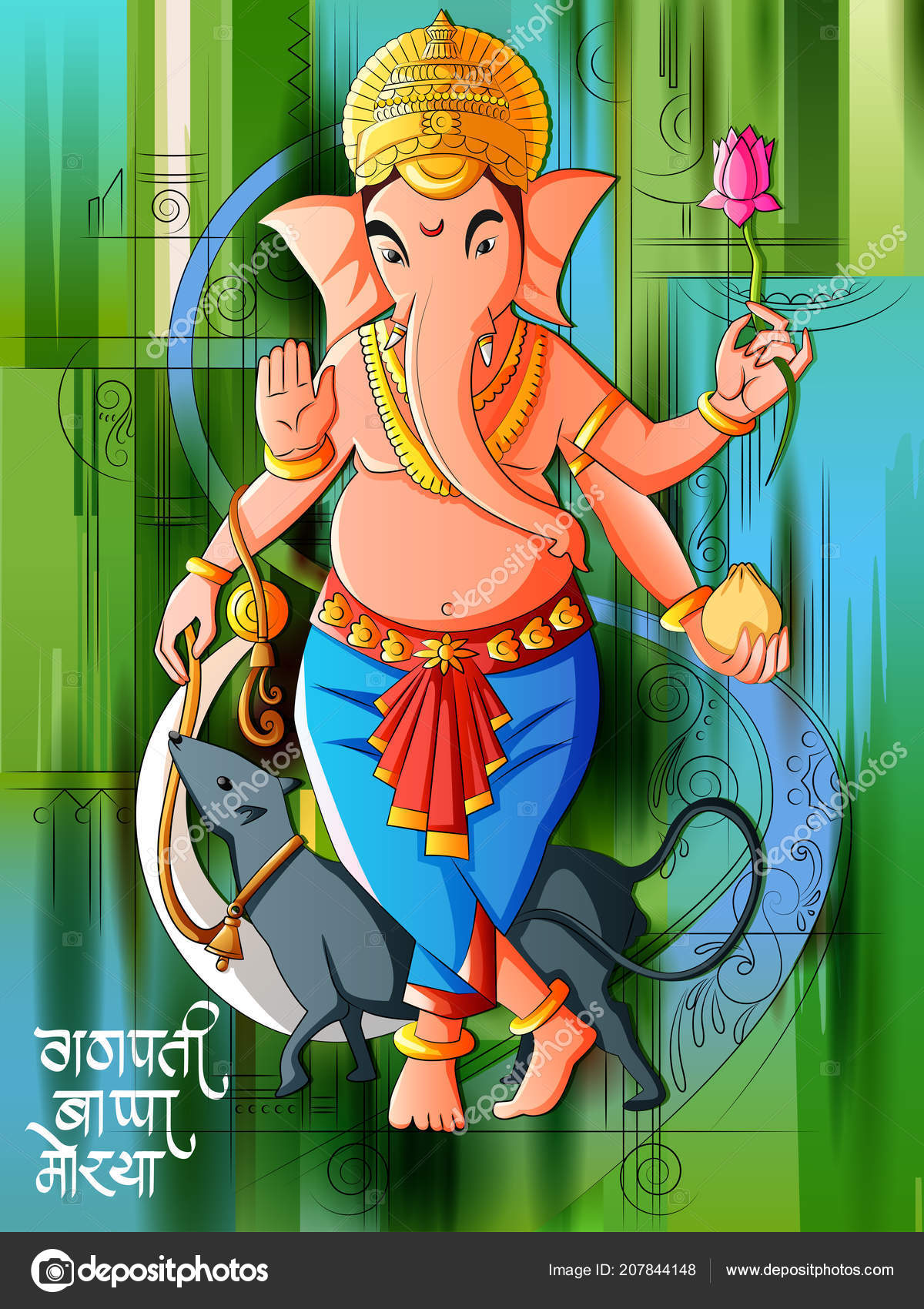 Abstract painting of Indian Lord Ganpati for with Hindi wishing meaning Happy Ganesh Chaturthi festival of India Stock Vector Image by ©PremiumStock #207844148 Abstract painting of Indian Lord Ganpati for with Hindi wishing meaning Happy Ganesh Chaturthi festival of India Stock Vector Image by ©PremiumStock #207844148