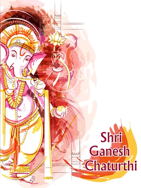 Pintura abstracta del Señor indio Ganpati para el festival Ganesh Chaturthi de la India — Vector de stock