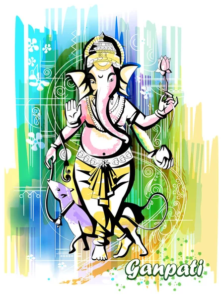 Pintura abstracta del Señor indio Ganpati para el festival Ganesh Chaturthi de la India — Vector de stock