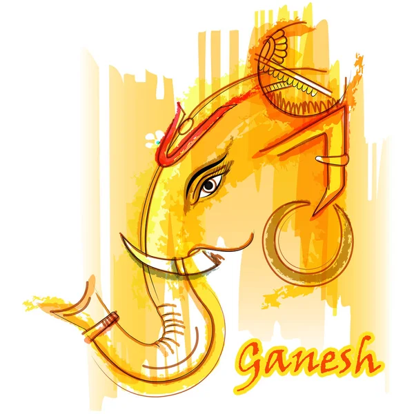 Abstraktní malířství indického Lord Ganpati Ganesh Chaturthi festival Indie — Stockový vektor