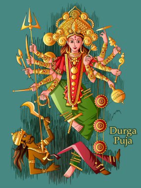 Hint Tanrıçası Durga heykeli Durga Puja bayram festivali için Dussehra Vijayadashami Navratri 'de